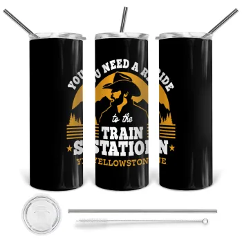 You need a ride to the train station, Tumbler stainless steel 600ml, with metal straw & cleaning brush