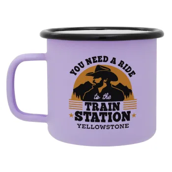 You need a ride to the train station, Κούπα Μεταλλική εμαγιέ ΜΑΤ Light Pastel Purple 360ml