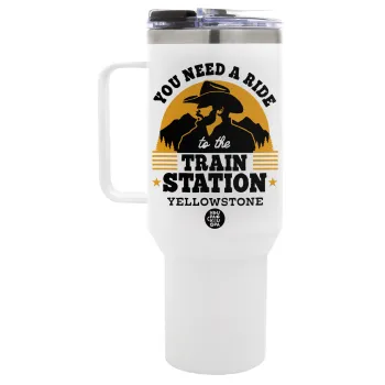 You need a ride to the train station, Mega Tumbler με καπάκι, διπλού τοιχώματος (θερμό) 1,2L