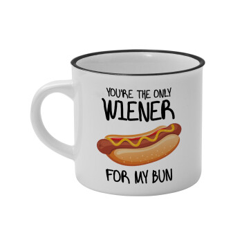 You re the only wiener for my bun, Κούπα κεραμική vintage Λευκή/Μαύρη 230ml