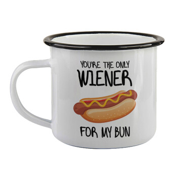 You re the only wiener for my bun, Κούπα εμαγιέ με μαύρο χείλος 360ml