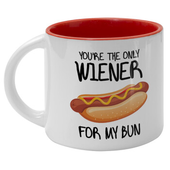 You re the only wiener for my bun, Κούπα κεραμική 400ml Λευκή/Κόκκινη
