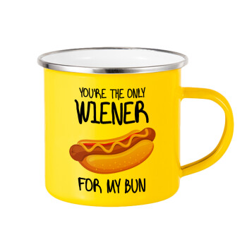 You re the only wiener for my bun, Κούπα Μεταλλική εμαγιέ Κίτρινη 360ml