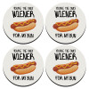 SET of 4 round wooden coasters (9cm)