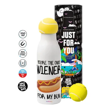 You re the only wiener for my bun, Μπάλα τένις μεταλλικό παγούρι θερμός, διπλού τοιχώματος, 550ml