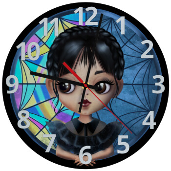 Wednesday big eyes, Ρολόι τοίχου γυάλινο (30cm)