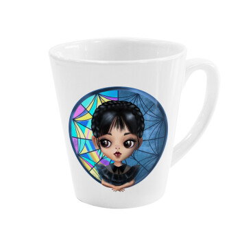Wednesday big eyes, Κούπα κωνική Latte Λευκή, κεραμική, 300ml