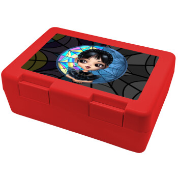 Wednesday big eyes, Children's cookie container RED 185x128x65mm (BPA free plastic)