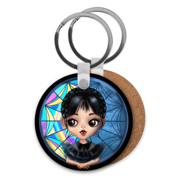 Wednesday big eyes, Μπρελόκ Ξύλινο στρογγυλό MDF Φ5cm