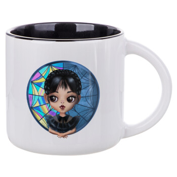 Wednesday big eyes, Κούπα κεραμική 400ml Λευκή/Μαύρη