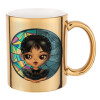 Mug ceramic, gold mirror, 330ml