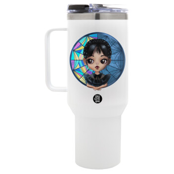 Wednesday big eyes, Mega Stainless steel Tumbler with lid, double wall 1,2L