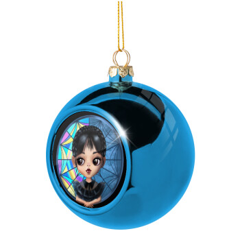 Wednesday big eyes, Χριστουγεννιάτικη μπάλα δένδρου Μπλε 8cm