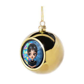 Wednesday big eyes, Χριστουγεννιάτικη μπάλα δένδρου Χρυσή 8cm