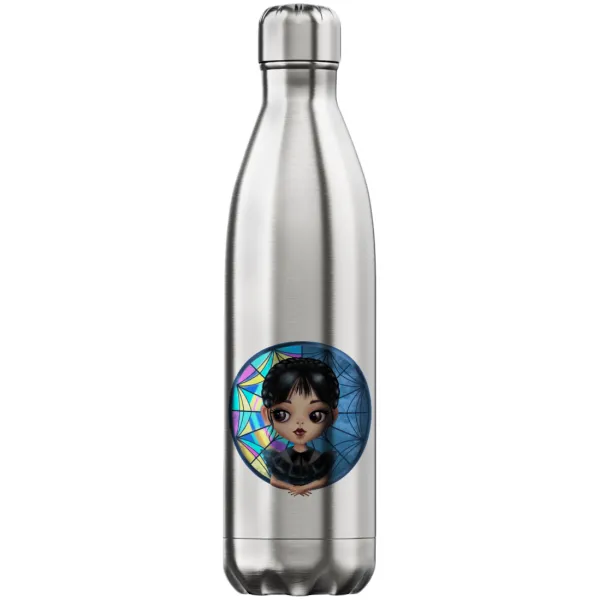 Wednesday big eyes — Inox (Stainless steel) hot metal mug, double wall, 750ml