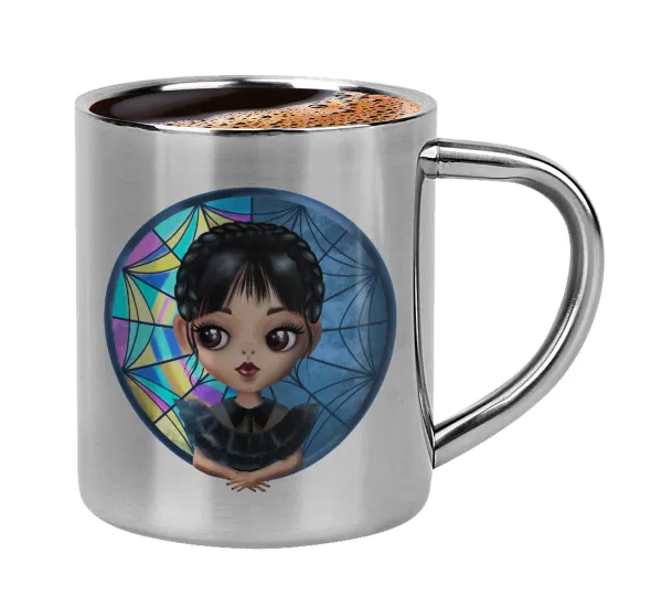 Wednesday big eyes — Double-wall metal cup for espresso (220ml)