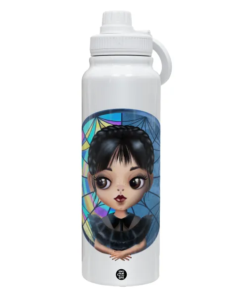 Wednesday big eyes — Θερμός 1L Ανοξείδωτο με Βάση Κινητού & Διπλά Τοιχώματα