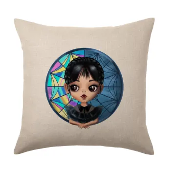 Wednesday big eyes, Μαξιλάρι καναπέ ΛΙΝΟ 40x40cm περιέχεται το  γέμισμα