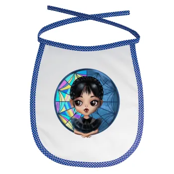 Wednesday big eyes, Σαλιάρα μωρού αλέκιαστη με κορδόνι Μπλε