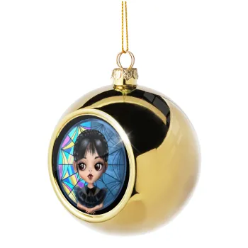 Wednesday big eyes, Golden Christmas tree ball ornament 8cm