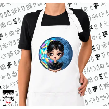 Wednesday big eyes, Ποδιά μακριά Σεφ ολόσωμη με τσέπες white (ΕΝΗΛΙΚΩΝ)