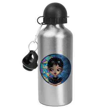 Wednesday big eyes, Metallic water jug, Silver, aluminum 500ml