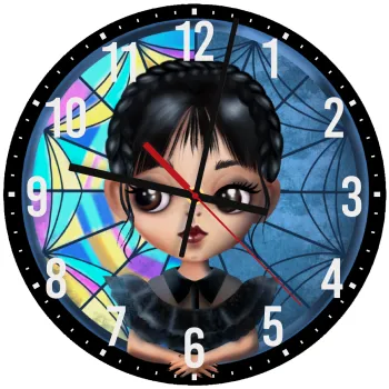 Wednesday big eyes, Ρολόι τοίχου ξύλινο (30cm)