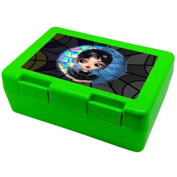 Wednesday big eyes, Children's cookie container GREEN 185x128x65mm (BPA free plastic)