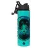 Metallic water bottle with safety lid, 850ml aluminum