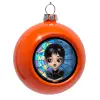 Στολίδι Χριστουγεννιάτικη μπάλα δένδρου Πορτοκαλί 8cm