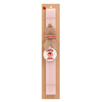 Of all the Butts in the world, your's is my favorite, Easter Set, wooden keychain & scented flat Easter candle (30cm) (PINK)
