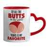 Mug heart red handle, ceramic, 330ml