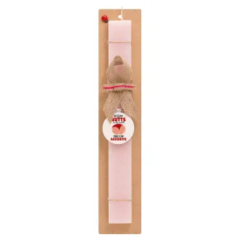 Of all the Butts in the world, your's is my favorite, Easter Set, wooden keychain & scented flat Easter candle (30cm) (PINK)