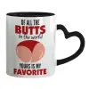 Mug heart black handle, ceramic, 330ml