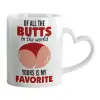 Mug heart handle, ceramic, 330ml
