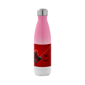 Spiderman, Metal mug thermos Pink/White (Stainless steel), double wall, 500ml
