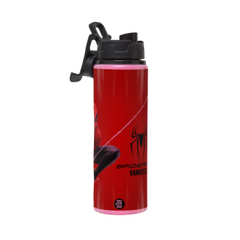 Spiderman, Metallic water bottle with safety lid, 850ml aluminum