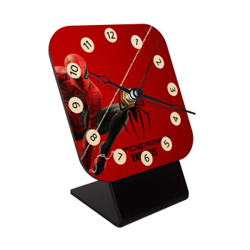 Spiderman, Quartz Table clock in natural wood (10cm)