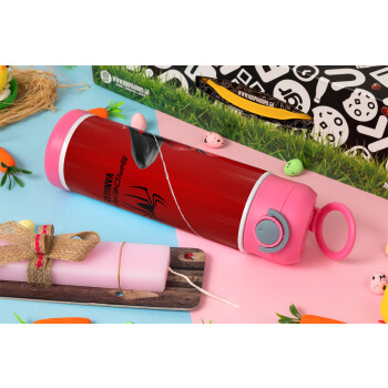 Spiderman, Easter candle, Childrens hot water bottle, stainless steel, with safety straw, PINK (500ml)