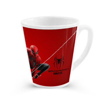 Spiderman, Κούπα κωνική Latte Λευκή, κεραμική, 300ml