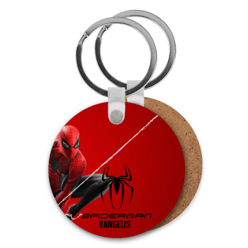 Spiderman, Μπρελόκ Ξύλινο στρογγυλό MDF Φ5cm