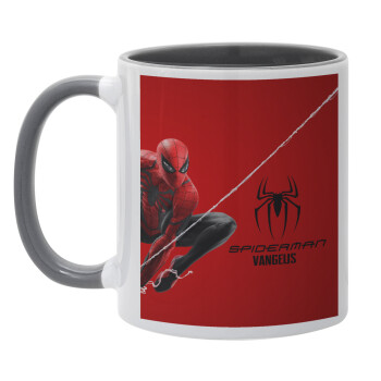 Spiderman, Κούπα χρωματιστή γκρι, κεραμική, 330ml