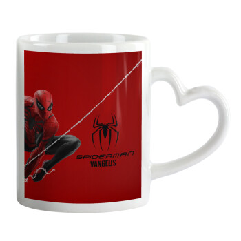 Spiderman, Mug heart handle, ceramic, 330ml