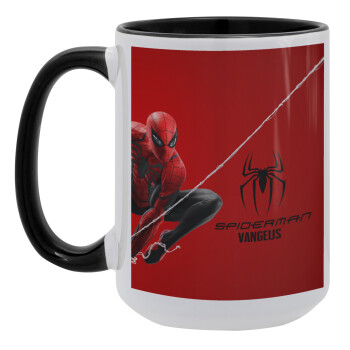 Spiderman, Κούπα Mega 15oz, κεραμική Μαύρη, 450ml