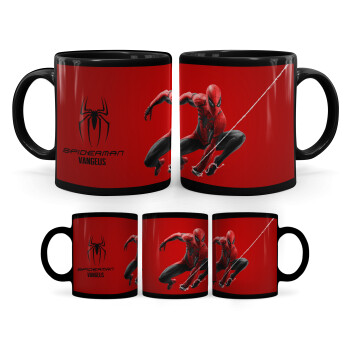 Spiderman, Mug black, ceramic, 330ml