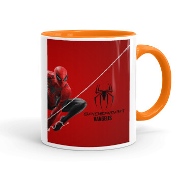 Spiderman, Mug colored orange, ceramic, 330ml