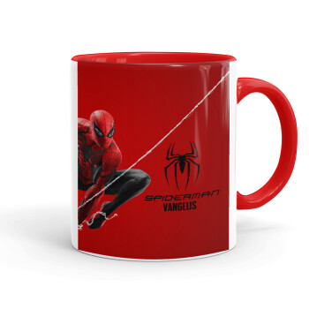 Spiderman, Κούπα χρωματιστή κόκκινη, κεραμική, 330ml