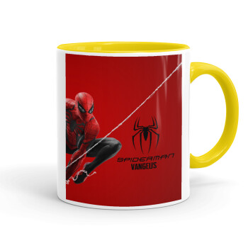 Spiderman, Mug colored yellow, ceramic, 330ml