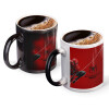 Color changing magic Mug, ceramic, 330ml when adding hot liquid inside, the black colour desappears (1 pcs)