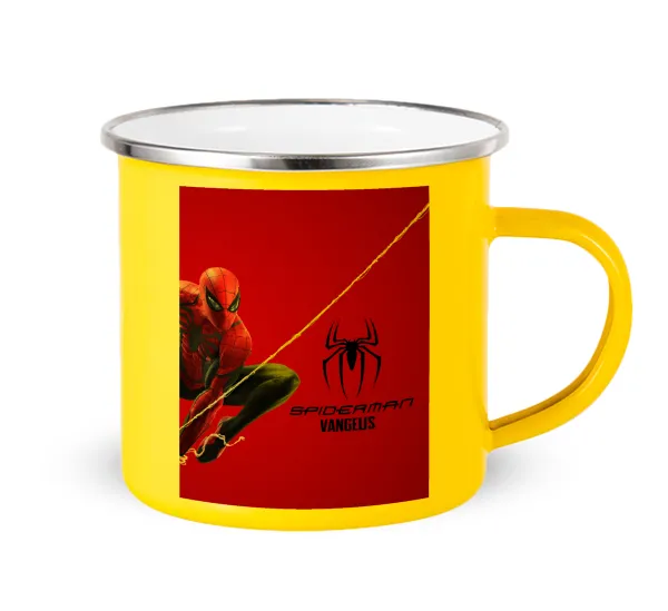 Spiderman — Yellow Enamel Metallic Cup 360ml